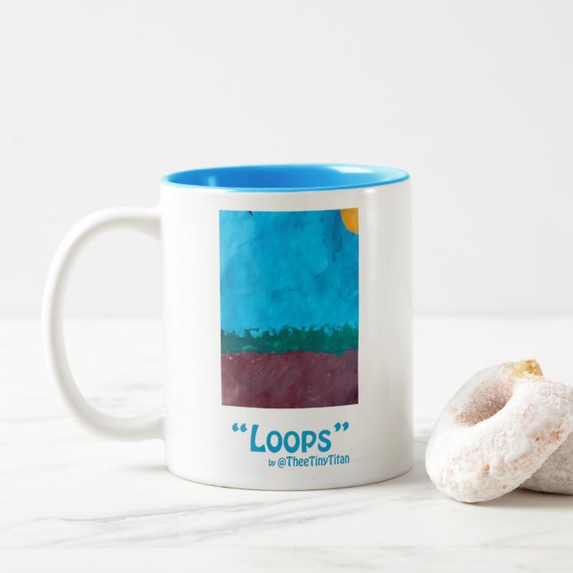 Caneca De Café Em Dois Tons Mug "Loops" (Com Donut)
