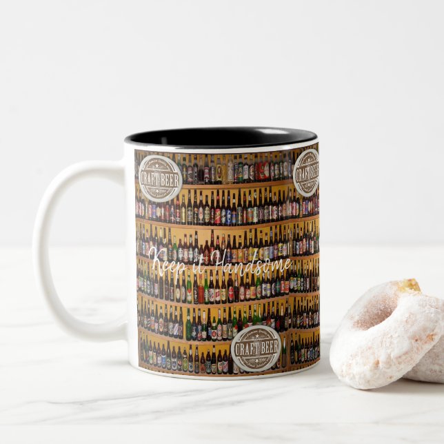 Caneca De Café Em Dois Tons Mug Mantenha-a bonitinha (Com Donut)