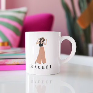 Caneca De Café Em Dois Tons Mug Moderno Minimalista Feminina