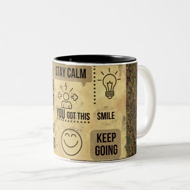 Caneca De Café Em Dois Tons Mug Motivacional (Frente Esquerda)