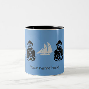 Caneca De Café Em Dois Tons Mug - Navios e marinheiros