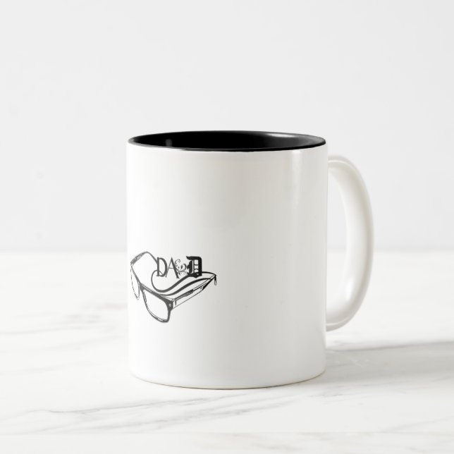 Caneca De Café Em Dois Tons Mug "Pai" de ilusão óptica - Um tributo especial (Frente Esquerda)