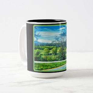 Caneca De Café Em Dois Tons Mug Paisagem Coberta por Árvore
