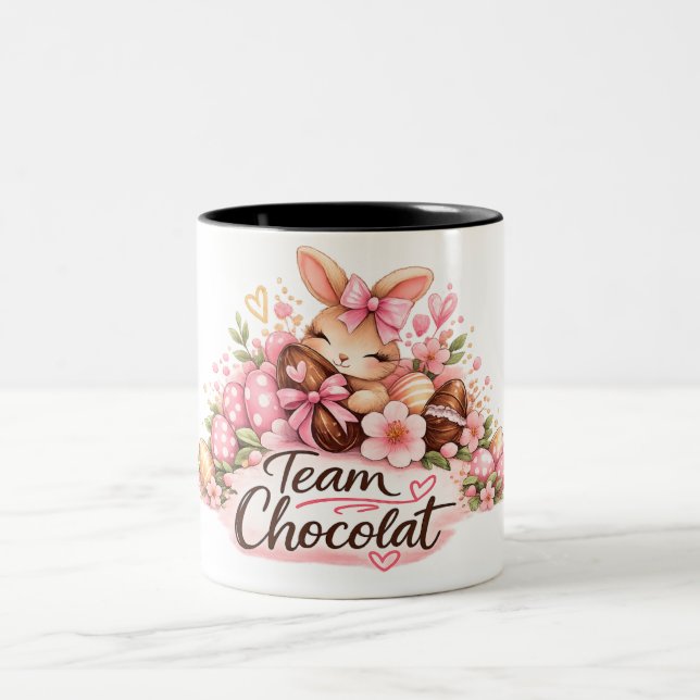 Caneca De Café Em Dois Tons Mug Pâques "Team Chocolat" (Centro)