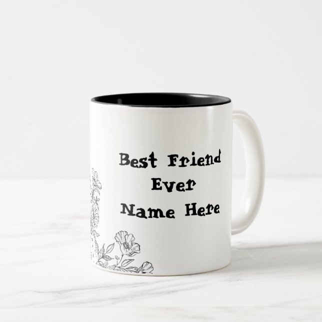 Caneca De Café Em Dois Tons Mug Para Melhores Amigos (Frente Esquerda)