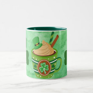 Caneca De Café Em Dois Tons Mug para Rua. Dia de Patrick com Imagem de Chocola