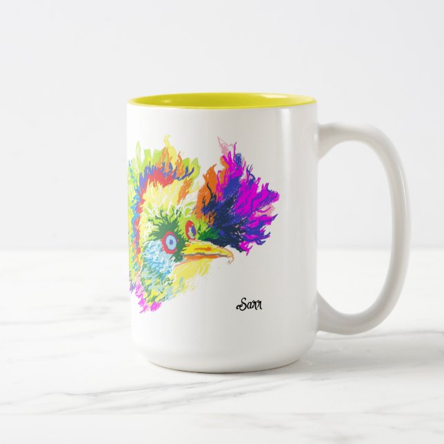 Caneca De Café Em Dois Tons Mug: Pássaro Tropical Sul-Americano (Direita)