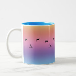 Caneca De Café Em Dois Tons Mug - Pássaros de Curso no Sunset