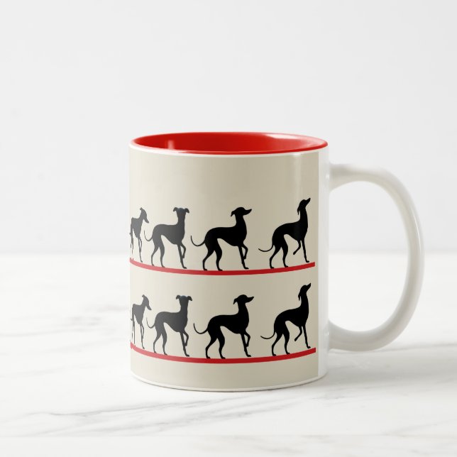 Caneca De Café Em Dois Tons Mug Pequeno galgos italianos (Direita)