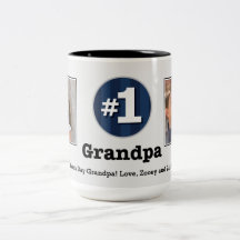Mug Personalizado de Fotografia do Avô 2 Número Um