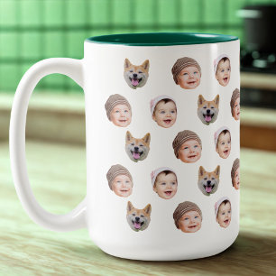Caneca De Café Em Dois Tons Mug Personalizado De Rosto De Bebê, Família Person