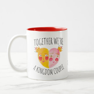 Caneca De Café Em Dois Tons Mug Personalizado - Juntos somos um Coupl do Reino
