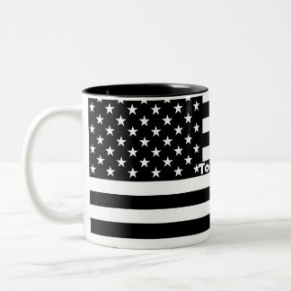 Caneca De Café Em Dois Tons Mug Personalizado para o meu soldado, bandeira neg