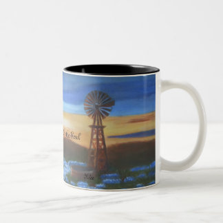 Caneca De Café Em Dois Tons Mug - Pintura a óleo - O pôr do sol é bom para a a