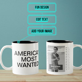 Caneca De Café Em Dois Tons Mug Shot