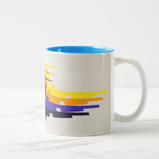 Caneca De Café Em Dois Tons Mug Silohuette Age Retro (Direita)