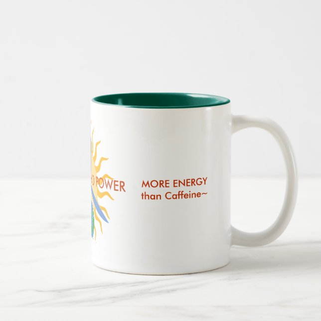 Caneca De Café Em Dois Tons MUG~Small: SOLAR & VENTO POWER~ para a ENERGIA! (Direita)