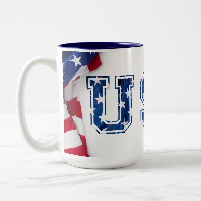 Caneca De Café Em Dois Tons Mug USA  (Esquerda)