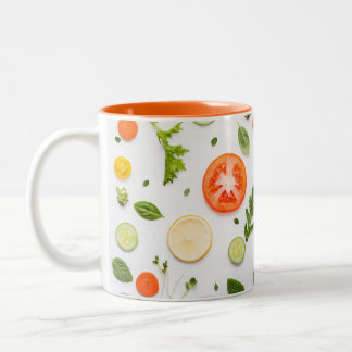 Caneca De Café Em Dois Tons Mug Vegetal e Verde