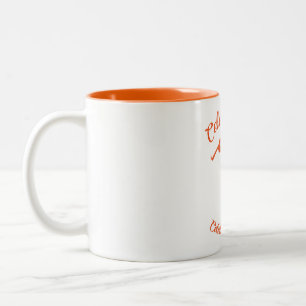 Caneca De Café Em Dois Tons Mug w/ Orange Silhout