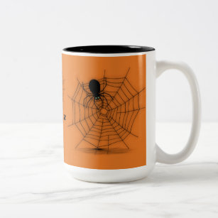 Caneca De Café Em Dois Tons Mug Web de Aranha Preta e Laranja Personalizado