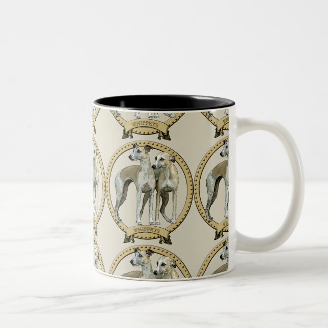 Caneca De Café Em Dois Tons Mug Whippets (Direita)
