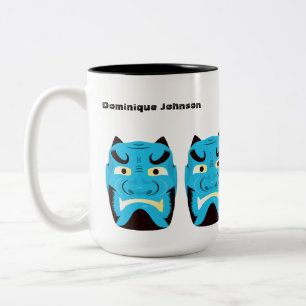 Caneca De Café Em Dois Tons Mug Yokai Oni (Demônio Japonês) Personalizado, 15 