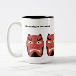 Caneca De Café Em Dois Tons Mug Yokai Oni (Demônio Japonês) Personalizado, 15 