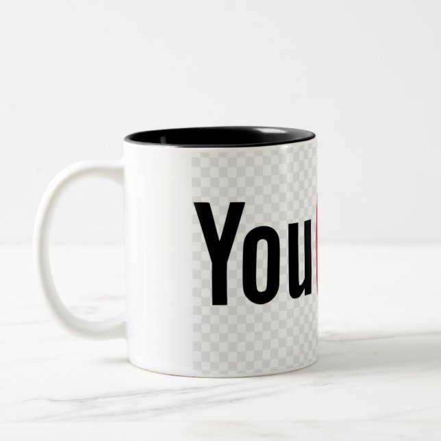 Caneca De Café Em Dois Tons Mug YouTube de alta qualidade (Esquerda)