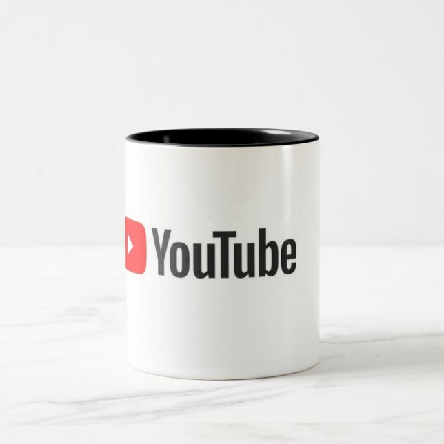 Caneca De Café Em Dois Tons Mug Youtube de alta qualidade (Centro)