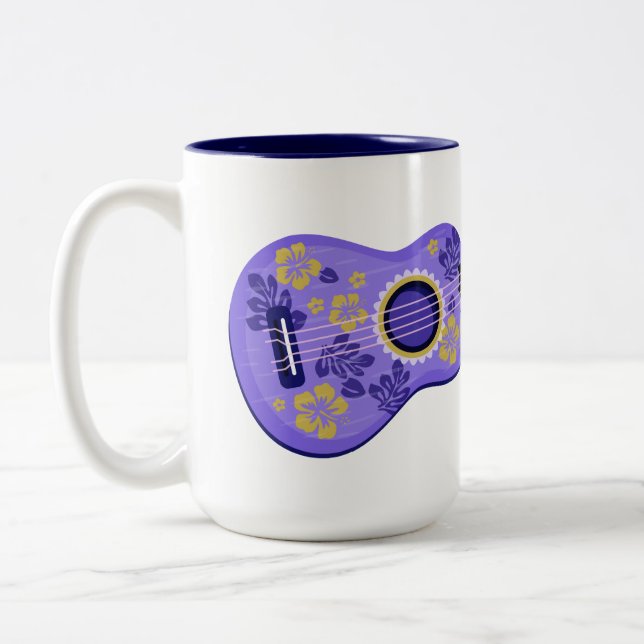 Caneca De Café Em Dois Tons Mugs de nome personalizado Ukulele (Esquerda)