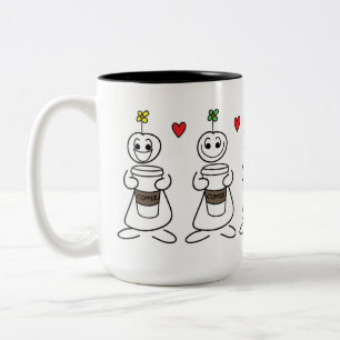 Caneca De Café Em Dois Tons Muitas caras do café