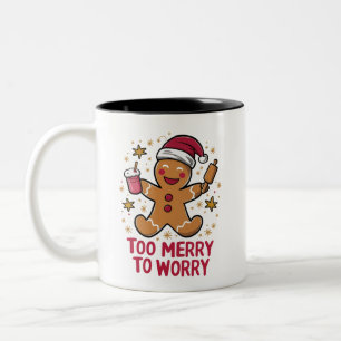 Caneca De Café Em Dois Tons Muito Alegre Para se Preocupar com Pão de Mel de N