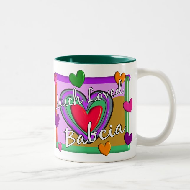 Caneca De Café Em Dois Tons Muito amor Babcia (avó polonesa) (Direita)