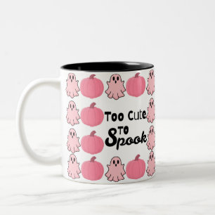Caneca De Café Em Dois Tons Muito fofo para assustar no Halloween rosa