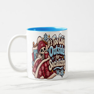 Caneca De Café Em Dois Tons Muito Frio Lá Fora para Socializar Funny Winter
