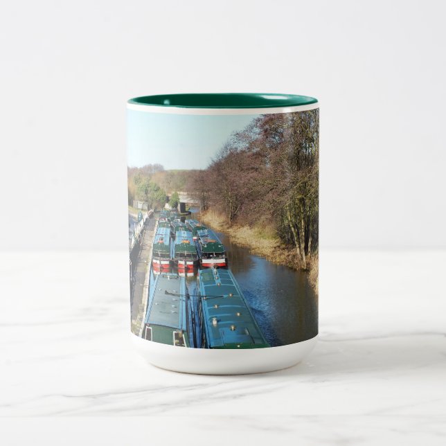 Caneca De Café Em Dois Tons Muitos barcos de canal (Centro)