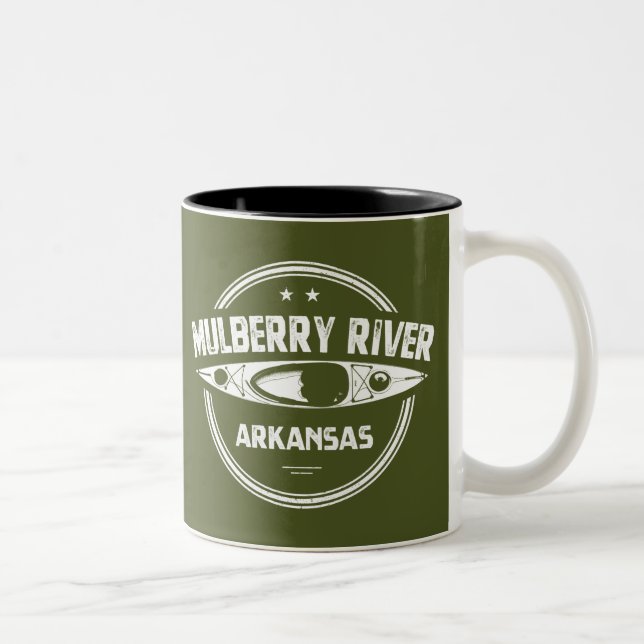 Caneca De Café Em Dois Tons Mulberry River, Arkansas (Direita)