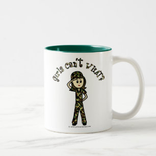 Caneca De Café Em Dois Tons Mulher do Exército Leve