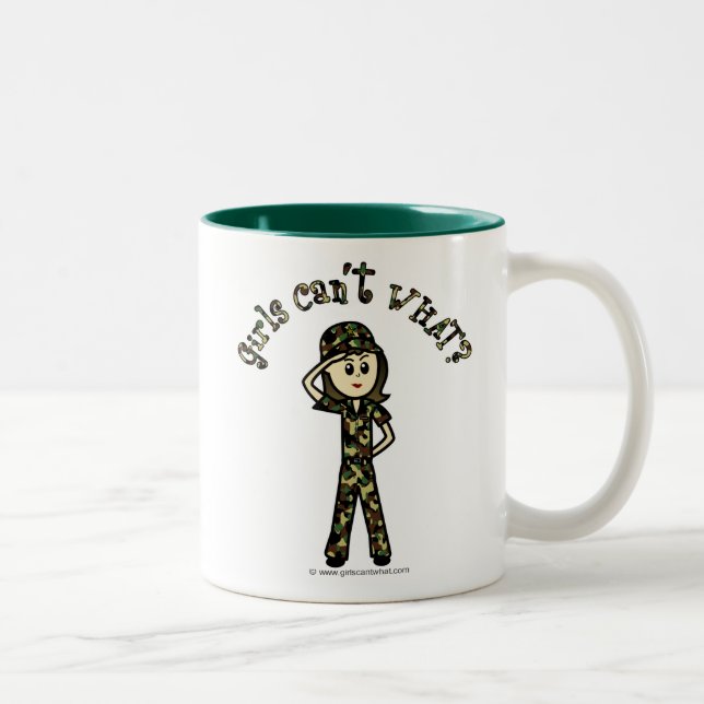 Caneca De Café Em Dois Tons Mulher do Exército Leve (Direita)