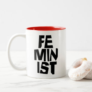 Caneca De Café Em Dois Tons Mulher igual imitaçãoa da menina fêmea feminista