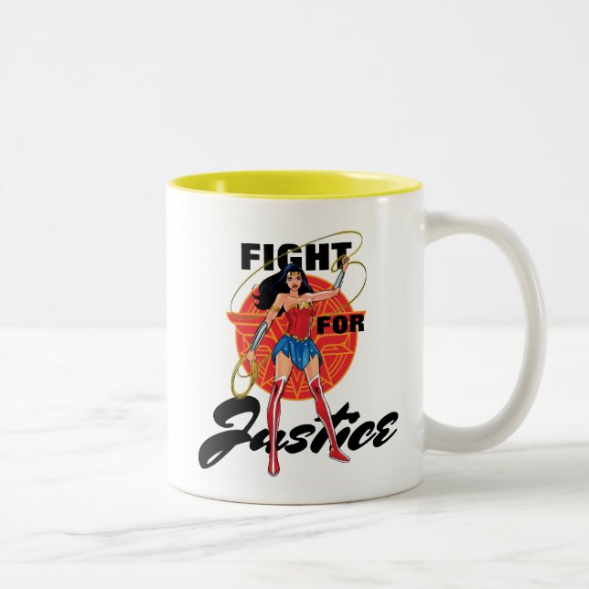 Caneca De Café Em Dois Tons Mulher Maravilha Com Laço - Luta Pela Justiça (Direita)