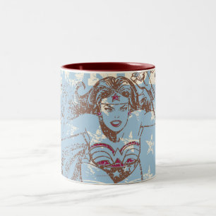 Caneca De Café Em Dois Tons Mulher Maravilha Pow