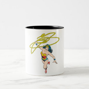 Caneca De Café Em Dois Tons Mulher Maravilha segura Laço 2