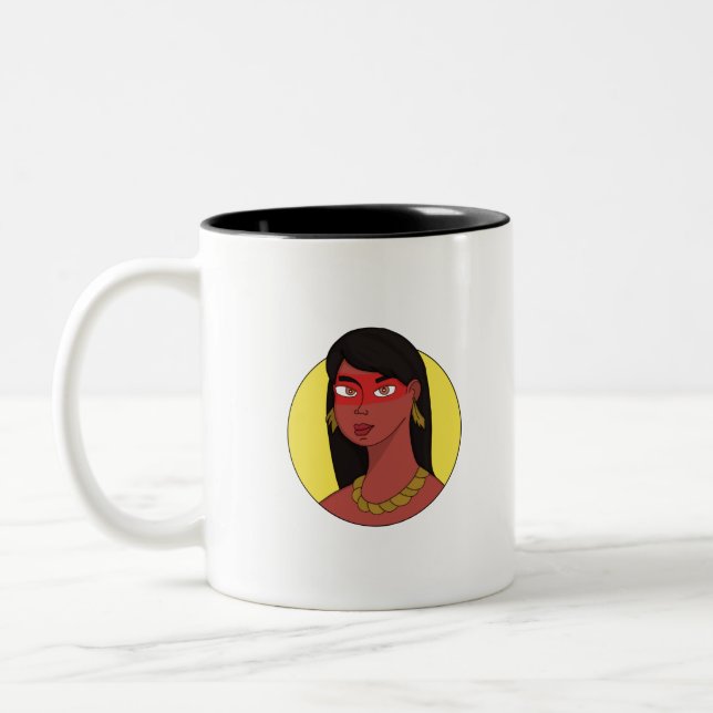 Caneca De Café Em Dois Tons Mulher Nativa (Esquerda)
