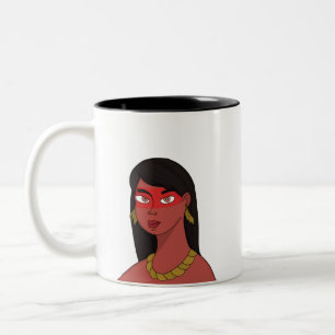 Caneca De Café Em Dois Tons Mulher Nativa