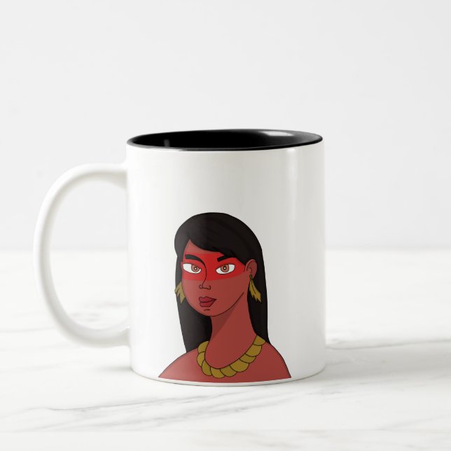 Caneca De Café Em Dois Tons Mulher Nativa (Esquerda)