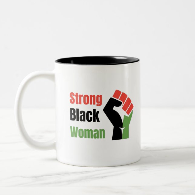 Caneca De Café Em Dois Tons Mulher Negra Forte (Esquerda)