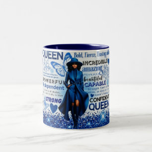 Caneca De Café Em Dois Tons Mulher Negra Inspiradora, Afirmações Positivas