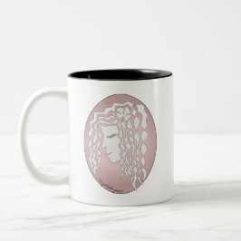 Caneca De Café Em Dois Tons Mulher Pacífica Rosa Rosa-Cor-de-Arte Mug